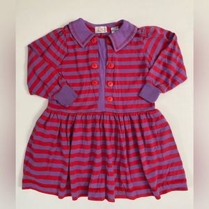Just Friends( Brand) long-sleeve striped Collar Casual Little Girls Dress S(4)